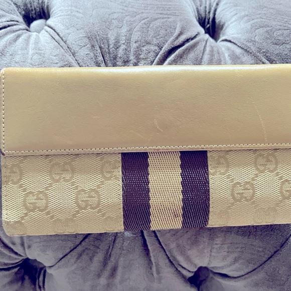 Authentic!! Gucci Web Long Bifold Wallet - Picture 6 of 12
